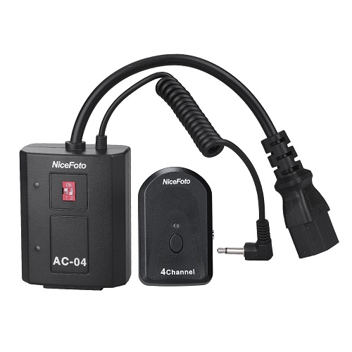 AC-04 Camera Flash Trigger Set – Transmitter & Receiver, 4 Channels (Black)