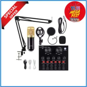 Legendary Vocal BM-800 Live Broadcast High Performance Condenser Microphone with V8 Live Sound Card (ORIGINAL) - NEW VERSION