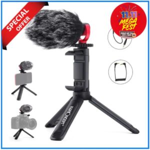 K&F Concept KF10.015 CMM-800 Vlogger Kit with Cardioid Microphone - Black