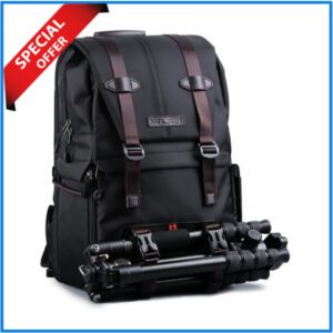 K&F Concept KF13.092 Multifunctional Waterproof Professional Camera Backpack with Laptop Chamber for Outdoor Travel Photo and Video – Black