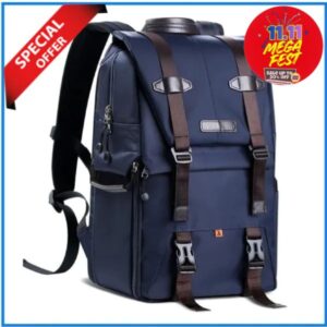 K&F Concept KF13.087 Multifunctional Waterproof Professional Camera Backpack with Laptop Chamber for Outdoor Travel Photo and Video – Blue