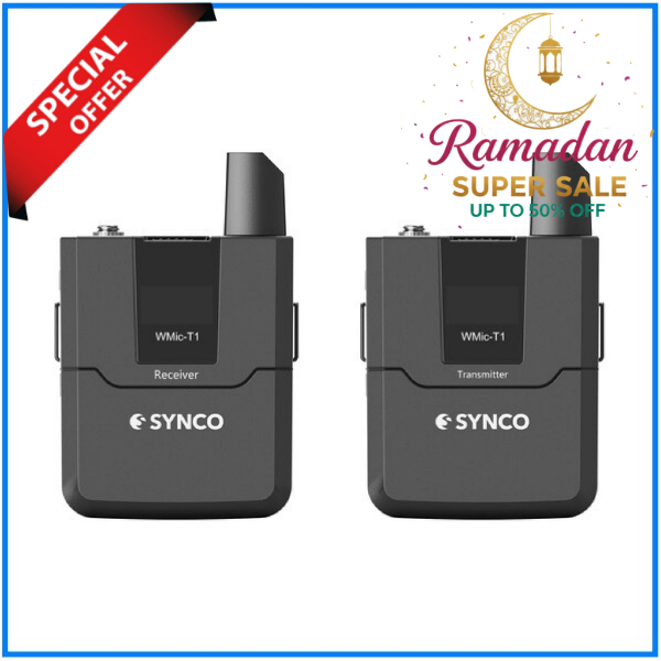 SYNCO Audio WMic-T1 Camera-Mount 16-Channel UHF Wireless Lavalier Microphone System - Black