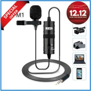 BOYA BY-M1 Omnidirectional Lavalier Microphone for Cameras and Smartphone (ORIGINAL) - Black