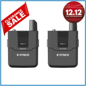 SYNCO Audio WMic-T1 Camera-Mount 16-Channel UHF Wireless Lavalier Microphone System - Black