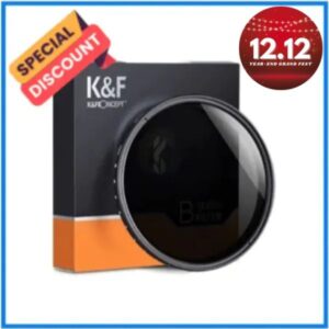 K&F Concept 82mm KF01.1114 ND2-ND400 Fader Slim Professional Variable Neutral Density ND Filter - Black