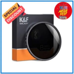 K&F Concept 82mm KF01.1114 ND2-ND400 Fader Slim Professional Variable Neutral Density ND Filter - Black
