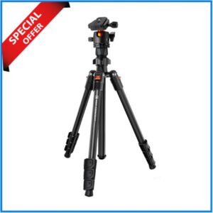 K&F Concept KF09.101V1 O234A1 Camera Tripod with Smartphone Holder (NEW VERSION) - Black
