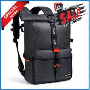 K&F Concept KF13.096V1 Multifunctional Waterproof Large Capacity Professional Camera Backpack with Laptop Chamber for Photo and Video – Grey