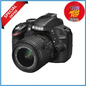 Nikon D3200 DSLR Camera with AF-S 18-55mm f/3.5-5.6 VR Lens Kit (FULL PACKAGE) – USED