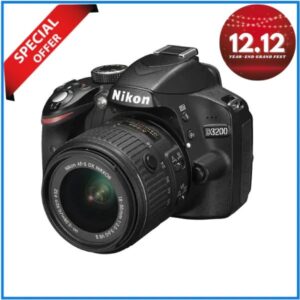 Nikon D3200 DSLR Camera with AF-S 18-55mm f/3.5-5.6 VR Lens Kit (FULL PACKAGE) – USED