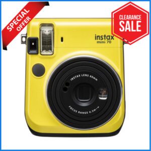 FUJIFILM instax mini 70 Instant Film Camera Only - Canary Yellow/ Island Blue/ Moon White