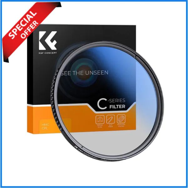 K&F Concept 52mm KF01.1435 HMC Classic Series Slim Multicoated Circular Polarizer CPL Filter - Black