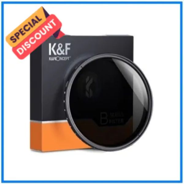 K&F Concept 62mm KF01.1110 ND2-ND400 Fader Slim Professional Variable Neutral Density ND Filter - Black