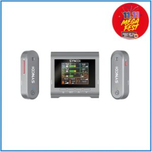 SYNCO G3 Dual Compact Digital Wireless Microphone Recording System for Cameras and Smartphone Devices - Silver Gray