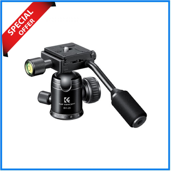 K&F Concept KF31.049 BH-26 8KG Load Capacity 360° Rotation Professinal Video Head – Black