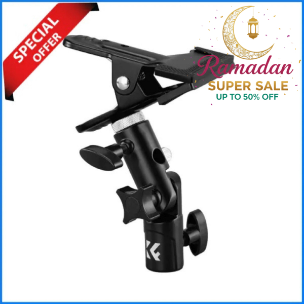 K&F Concept KF18.0014 Heavy Duty Metal Clip Holder for Lights, Reflectors & Background - Black