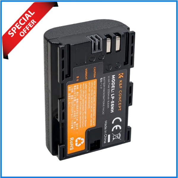 K&F Concept KF28.0021V2 Canon LP-E6NH 2250mAh Rechargeable Battery - Black