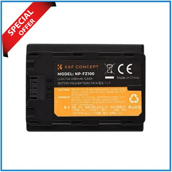 K&F Concept KF28.0016V3 Sony NP-FZ100 2280mAh Rechargeable Battery - Black