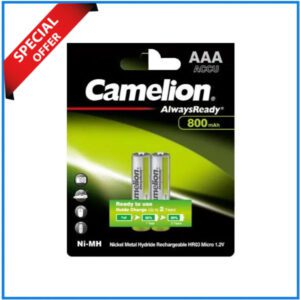 Camelion 800mAh Always Ready Ni-MH Rechargeable AAA Battery - (1 Pair)