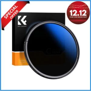 K&F Concept 43mm KF01.1396 ND2-ND400 NANO-C HMC Blue Multi-Coated Variable Neutral Density ND Filter - Black