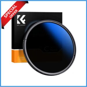 K&F Concept 43mm KF01.1396 ND2-ND400 NANO-C HMC Blue Multi-Coated Variable Neutral Density ND Filter - Black