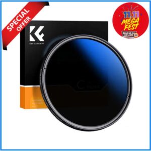 K&F Concept 43mm KF01.1396 ND2-ND400 NANO-C HMC Blue Multi-Coated Variable Neutral Density ND Filter - Black