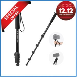 K&F Concept KF09.138 MS-16 Lightweight Aluminum Portable Professional Monopod - Black