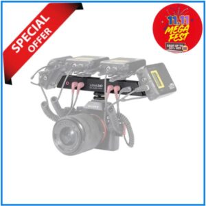 LENSGO D2L Microphone Audio Adapter with 4 Hot Shoe Mount - Black