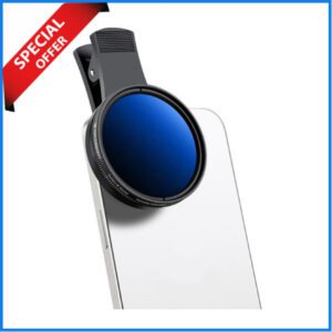 K&F CONCEPT KF01.2639 Clip-On 52mm ND2-400 Variable ND Filter for Smartphones (1-9 Stops) - Black