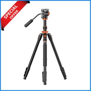 K&F Concept KF09.136 O234A7 Video Tripod with Fluid Head – Black