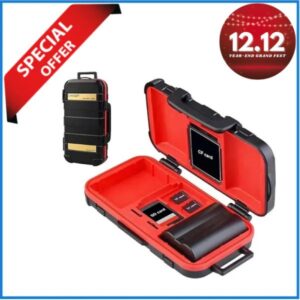 LENSGO D850 Luggage Camera Battery Storage & Memory Card Waterproof Hard Case - Black