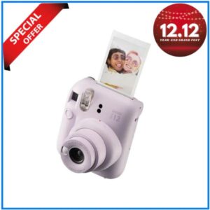 FUJIFILM instax mini 12 Instant Film Camera with 10pcs Film Combo Pack - Lilac Purple/ Blossom Pink/ Pastel Blue