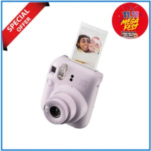 FUJIFILM instax mini 12 Instant Film Camera with 10pcs Film Combo Pack - Lilac Purple/ Blossom Pink/ Pastel Blue