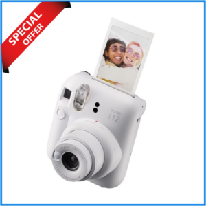 FUJIFILM instax mini 12 Instant Film Camera with 10 Sheets Film Combo - Clay White