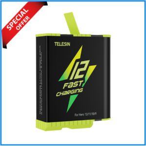 TELESIN GP-FCB-B11 1750mAh Fast Charging Lithium-Ion Battery for GoPro HERO9/10/11/12/13 -  Black
