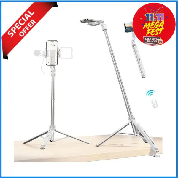 Ulanzi TT88 Mode MagSafe 4-in-1 Extendable Magnetic Overhead Selfie Stick Tripod - White