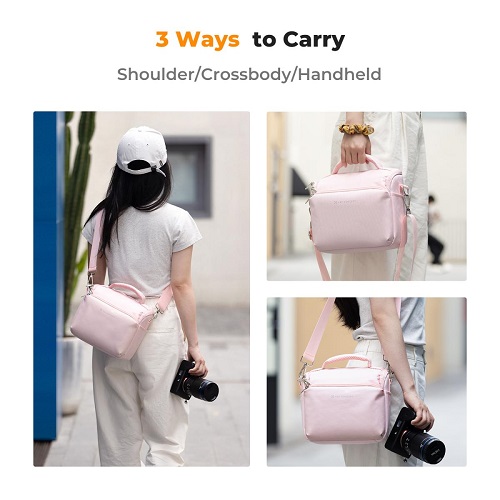 K&F Concept KF13.179V2 Crossbody Camera Sling Shoulder Bag – Pink - Image 6