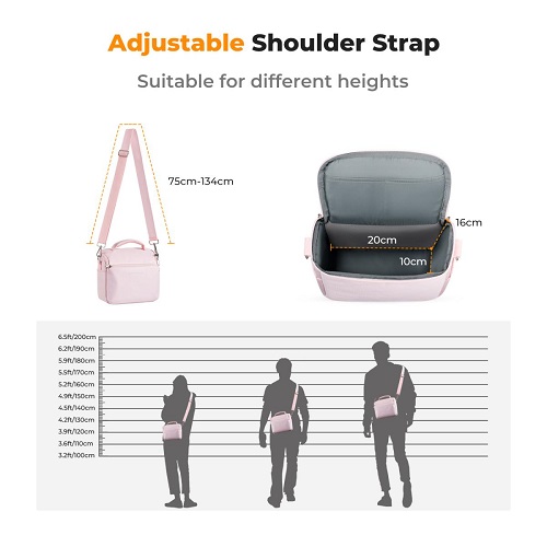 K&F Concept KF13.179V2 Crossbody Camera Sling Shoulder Bag – Pink - Image 8