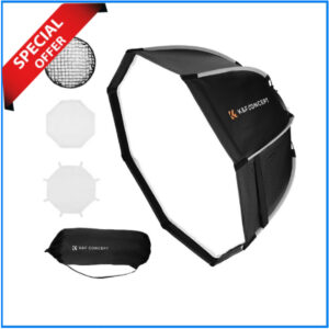 K&F Concept KF18.0007 Quick Release Bowens Mount Octagonal Softbox with Honeycomb Grid Light Diffusers & Carrying Bag (22