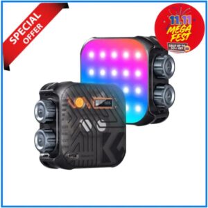 K&F Concept KF34.036 2500K-9900K CRI 96+ Rechargeable Mini LED RGB Video Light - Black