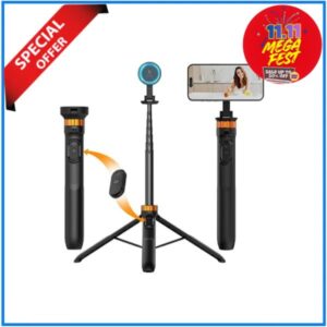 K&F Concept KF09.139 MS-19 Magnetic Selfie Stick Iphone Tripod with Detachable Remote Control (63''/160cm) - Black
