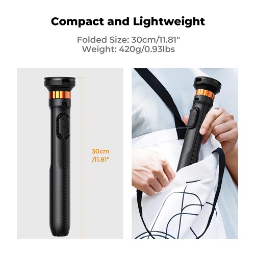 K&F Concept KF09.139 MS-19 Magnetic Selfie Stick Iphone Tripod with Detachable Remote Control (63''/160cm) - Black - Image 7