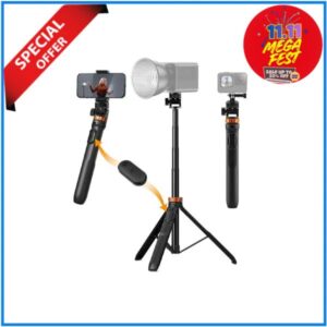 K&F Concept KF09.143 MS-24 Selfie Stick Tripod with Detachable Remote Control (69''/175cm) - Black