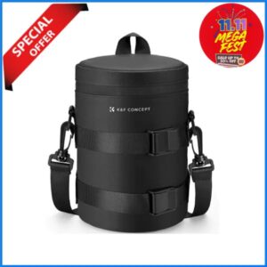 K&F Concept KF13.201 Waterproof Zipper Camera Lens Protective Pouch Case Bag with Air Blower (Medium Size) - Black