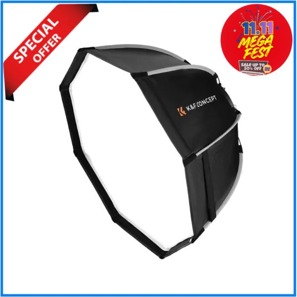 K&F Concept KF18.0007 Quick Release Bowens Mount Octagonal Softbox with Honeycomb Grid Light Diffusers & Carrying Bag (22