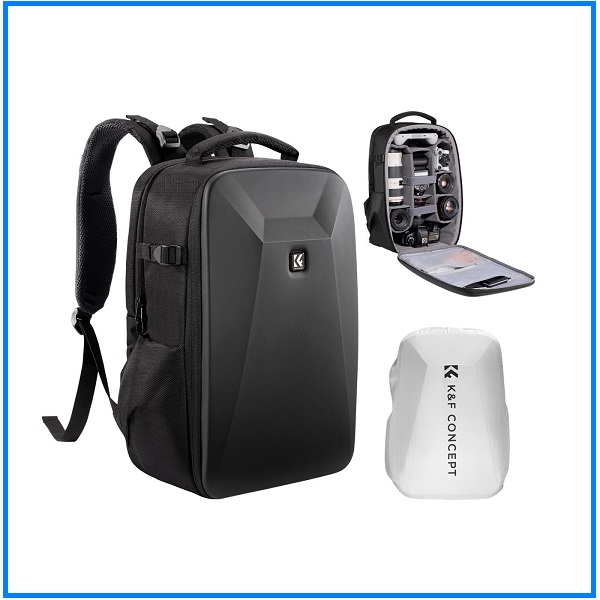 K&F Concept KF13.134 Multifunctional Waterproof Hardshell Camera Backpack (22L) - Black - Image 2