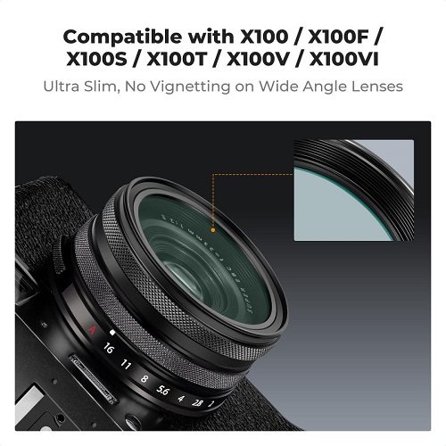 K&F Concept KF01.2882 NANO-X Series Multi Coated HD Optical UV Filter for Fujifilm X100, X100F, X100S, X100T, X100V, X100VI Series - Black - Image 3