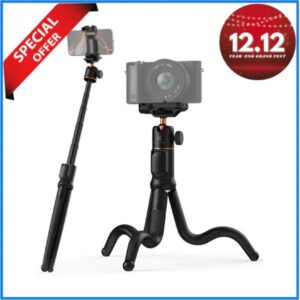 K&F Concept KF09.152 MS-29 Extendable Flexible Gorillapod Tripod with Wireless Remote - Black