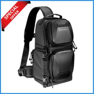 K&F Concept KF13.176 Crossbody Hardshell Multifunctional Waterproof Sling Camera Backpack (10L) - Black
