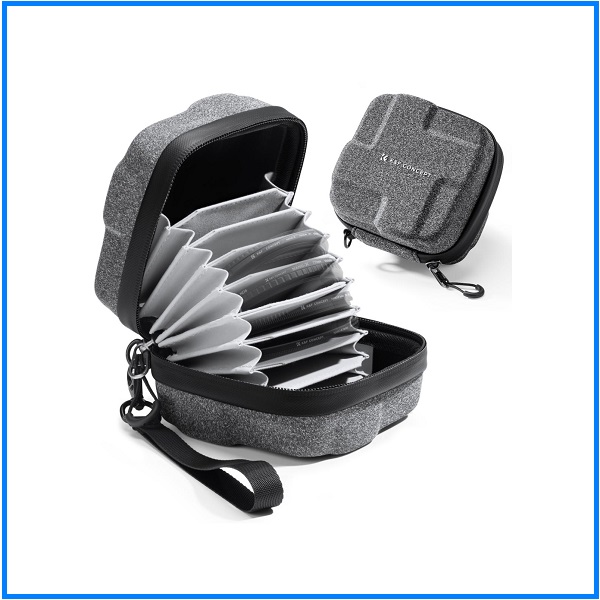 K&F Concept KF13.185 Waterproof 10 Pockets Hard Shell Lens Filter Carrying Case Pouch Bag (82mm) - Grey - Image 3